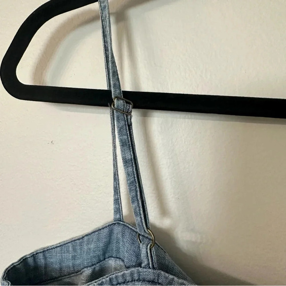 Seven7 Women’s Sleeveless Spaghetti Strap V Neck Denim Shorts Romper Size M GUC - Picture 6 of 7